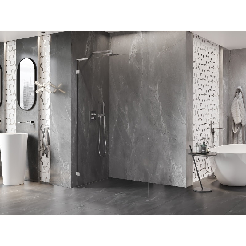 Mexen Lunar L sprchová zástěna Walk-in levá 100 x 200 cm, transparentní 8 mm, chrom - 830L-100-000-01-00-L