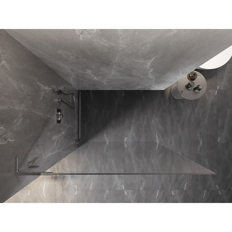 Mexen Lunar L sprchová zástěna Walk-in levá 100 x 200 cm, transparentní 8 mm, chrom - 830L-100-000-01-00-L