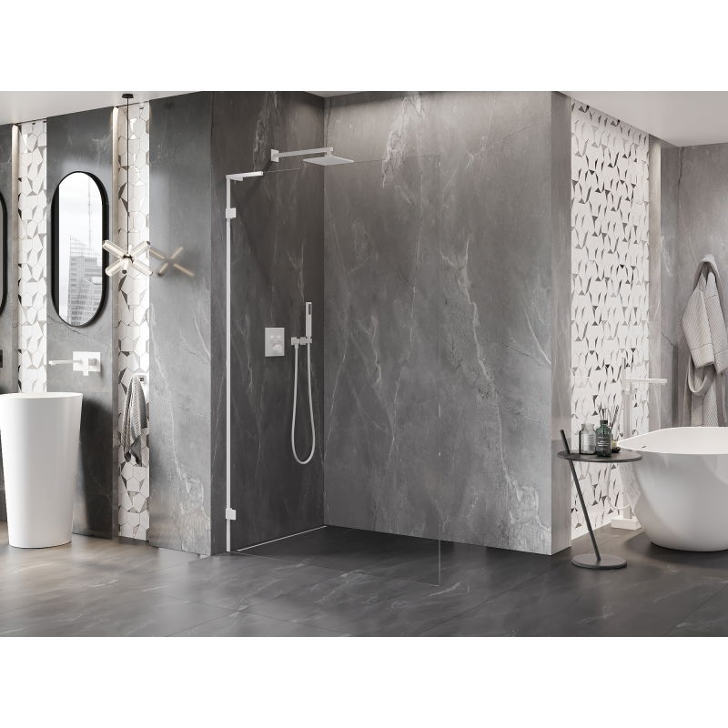 Mexen Lunar L sprchová stěna Walk-in levá 60 x 200 cm, transparentní 8 mm, bílá - 830L-060-000-20-00-L