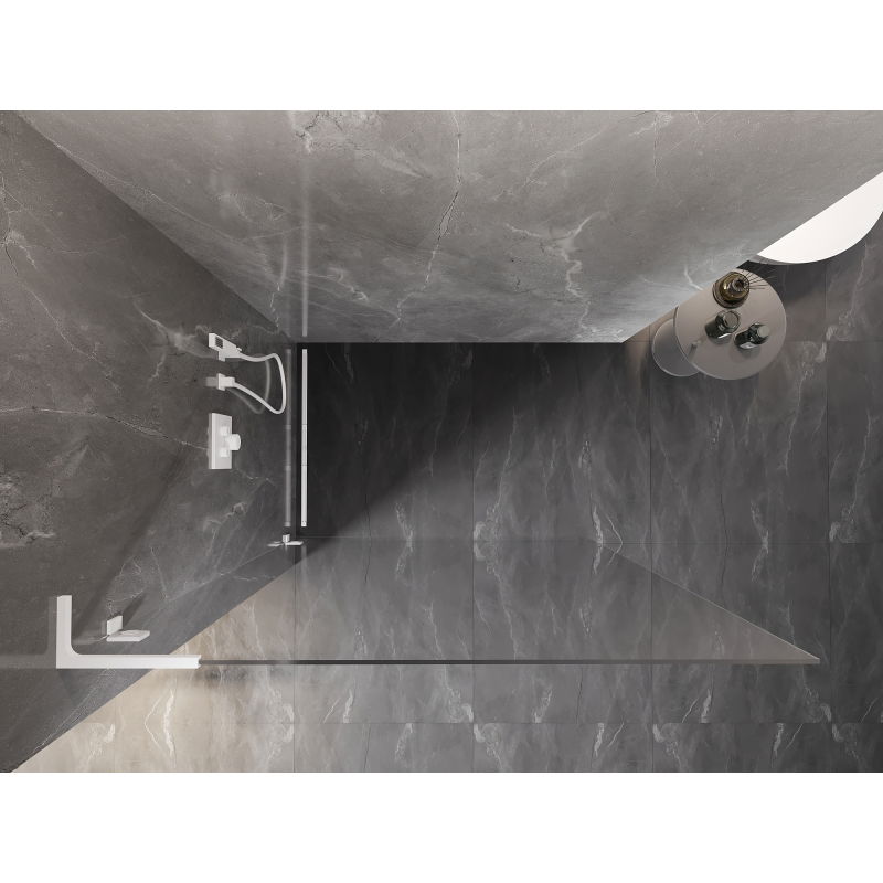 Mexen Lunar L sprchová stěna Walk-in levá 60 x 200 cm, transparentní 8 mm, bílá - 830L-060-000-20-00-L