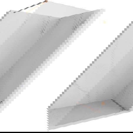 Mexen Lunar sprchová stěna Walk-in pravá 130 x 200 cm, transparentní 8 mm, kartáčovaná měď - 830-130-000-65-00-P