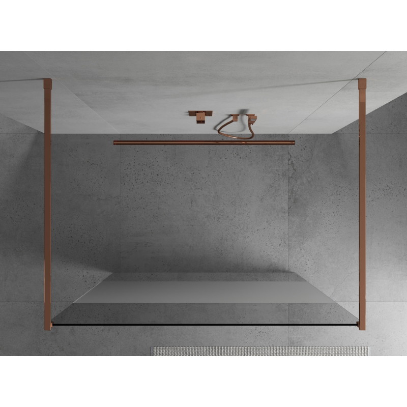 Mexen Kioto volně stojící sprchová stěna 120 x 200 cm, transparentní/matná 8 mm, růžové zlato - 800-120-002-60-35