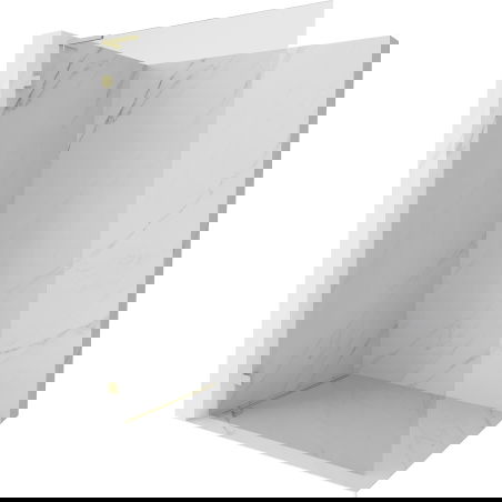 Mexen Lunar L sprchová stěna Walk-in levá 80 x 200 cm, transparentní 8 mm, zlatá kartáčovaná - 830L-080-000-55-00-L