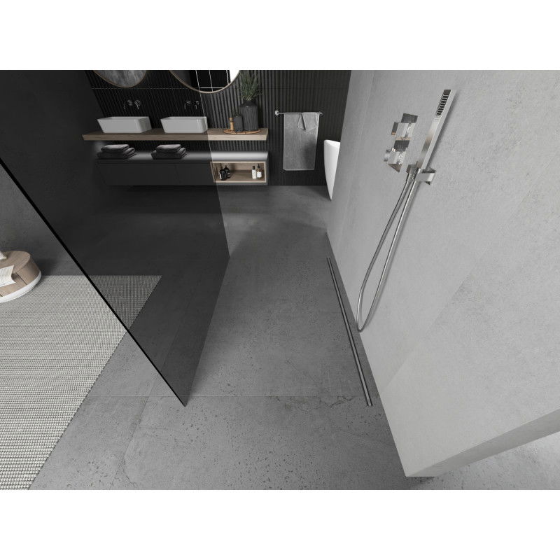 Mexen Kioto volně stojící sprchová stěna 100 x 200 cm, grafit 8 mm, chrom - 800-100-002-01-40