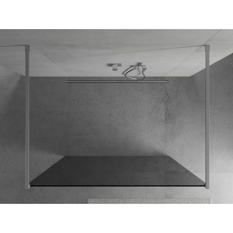Mexen Kioto volně stojící sprchová zástěna 100 x 200 cm, grafit 8 mm, chrom - 800-100-002-01-40