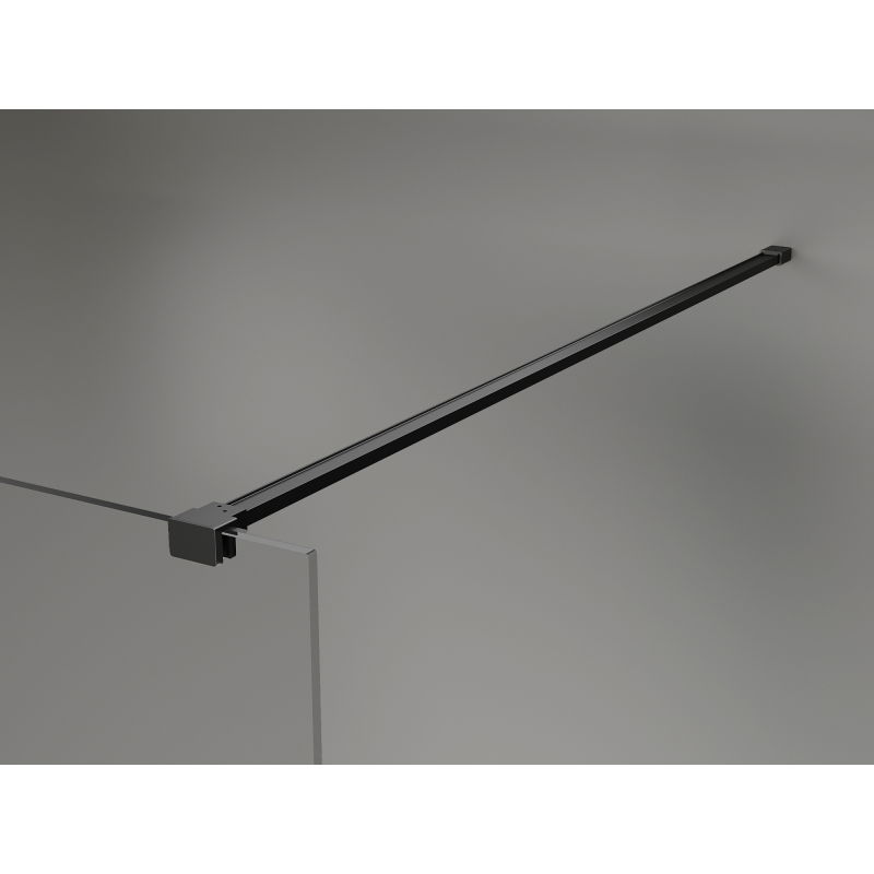 Mexen Lunar sprchová stěna Walk-in pravá 130 x 200 cm, transparentní 8 mm, černá - 830-130-000-70-00-P