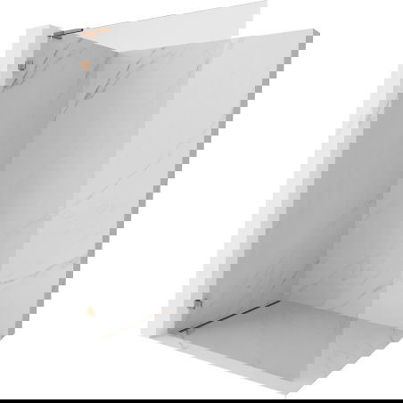 Mexen Lunar L sprchová stěna Walk-in levá 100 x 200 cm, transparentní 8 mm, růžové zlato - 830L-100-000-60-00-L