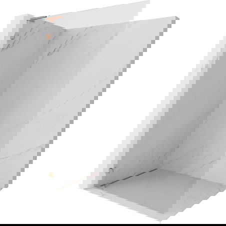 Mexen Lunar L sprchová stěna Walk-in levá 90 x 200 cm, transparentní 8 mm, kartáčovaná měď - 830L-090-000-65-00-L