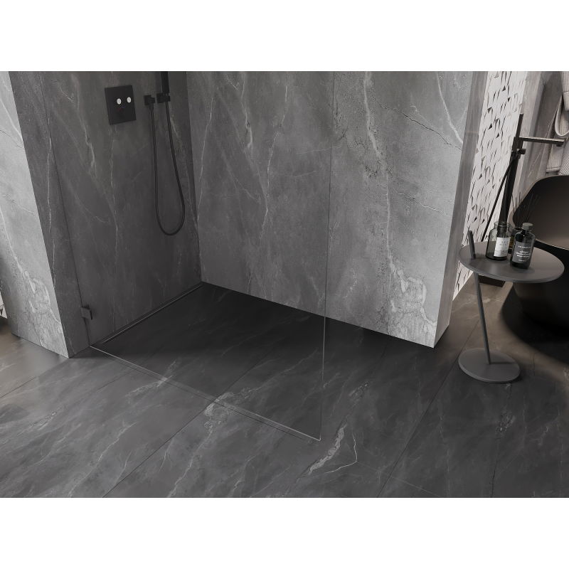 Mexen Lunar L sprchová stěna Walk-in levá 100 x 200 cm, transparentní 8 mm, kartáčovaná gun gray - 830L-100-000-66-00-L