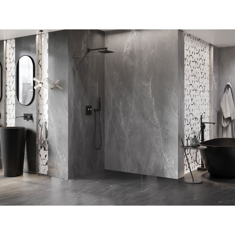 Mexen Lunar L sprchová stěna Walk-in levá 100 x 200 cm, transparentní 8 mm, gun metal - 830L-100-000-95-00-L