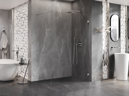 Mexen Lunar sprchová stěna Walk-in pravá 70 x 200 cm, transparentní 8 mm, kartáčovaný nikl - 830-070-000-97-00-P