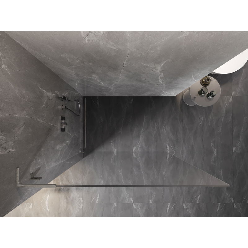 Mexen Lunar L sprchová stěna Walk-in levá 120 x 200 cm, transparentní 8 mm, kartáčovaný nikl - 830L-120-000-97-00-L