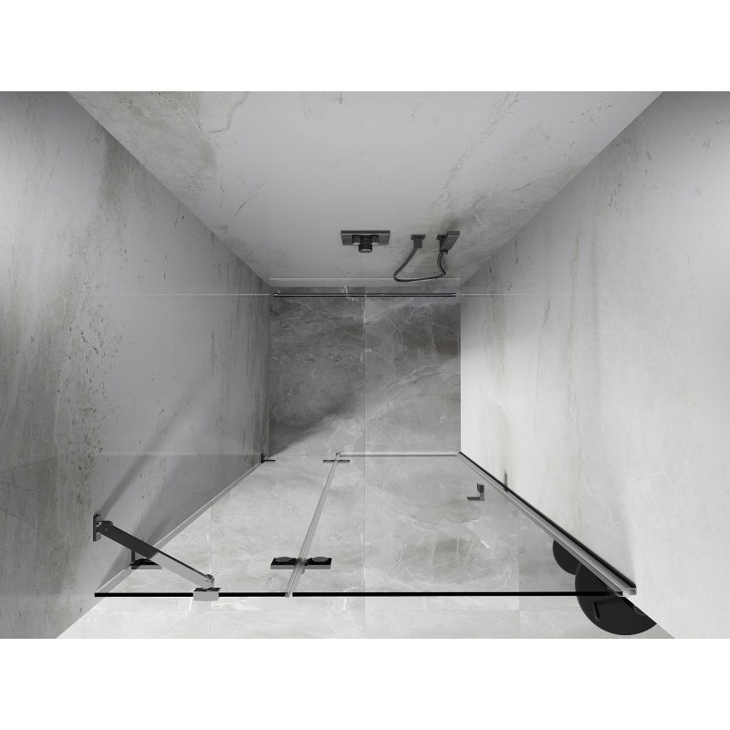 Mexen Lunar sprchové dveře otočné levé 125 cm, transparentní, chrom - 834-125-000-01-00-L