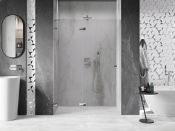 Mexen Lunar sprchové dveře výklopné, levé 130 cm, transparentní, chrom - 834-130-000-01-00-L