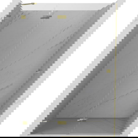 Mexen Lunar sprchové dveře otočné levé 135 cm, transparentní, zlaté - 834-135-000-50-00-L