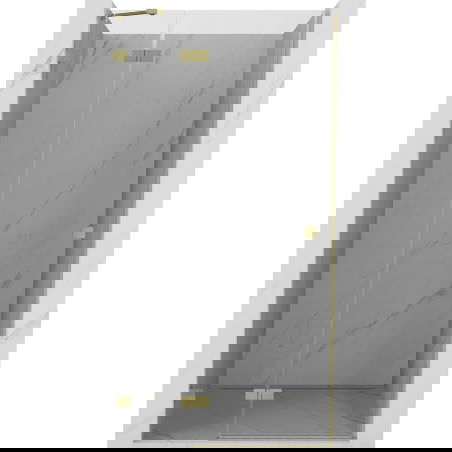 Mexen Lunar levé sprchové dveře s pantem 120 cm, transparentní, zlaté kartáčované - 834-120-000-55-00-L