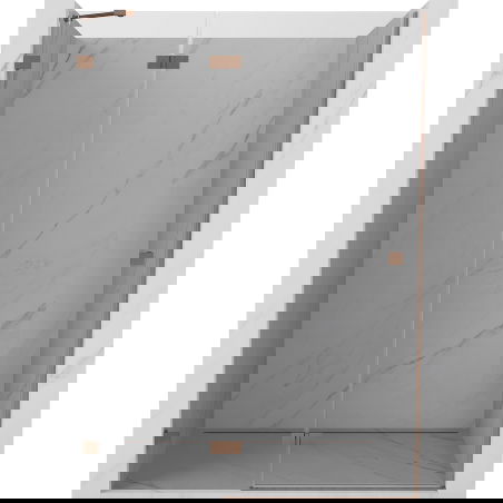 Mexen Lunar sprchové dveře otevírací levé 140 cm, transparentní, kartáčovaná měď - 834-140-000-65-00-L