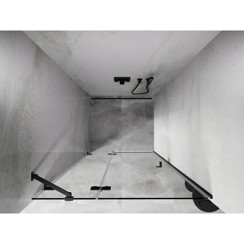 Mexen Lunar sprchové dveře otevírací levé 75 cm, transparentní, kartáčovaná tmavě šedá - 834-075-000-66-00-L