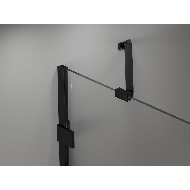 Mexen Lunar sprchové dveře otevíravé levé 95 cm, transparentní, černé - 834-095-000-70-00-L