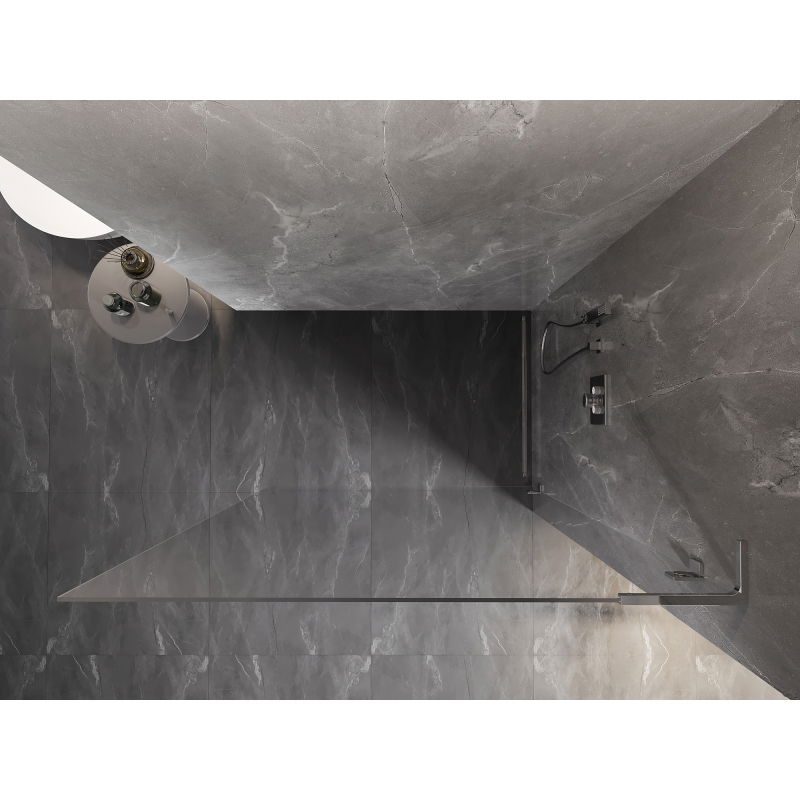 Mexen Lunar L sprchová stěna Walk-in pravá 80 x 200 cm, transparentní 8 mm, chrom - 830L-080-000-01-00-P