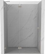 Mexen Lunar sprchové dveře výklopné levé 135 cm, transparentní, kartáčovaný nikl - 834-135-000-97-00-L