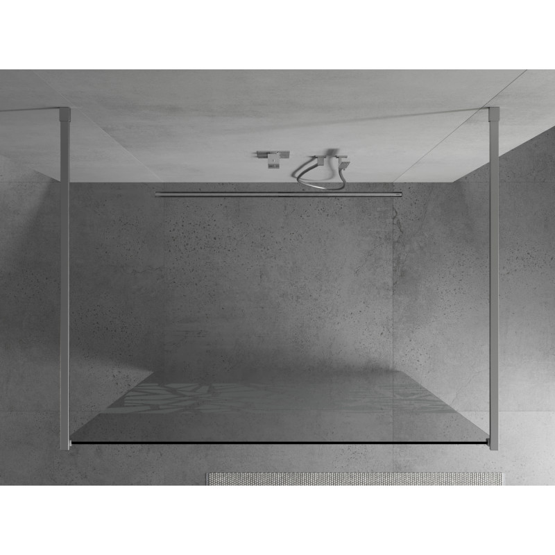Mexen Kioto volně stojící sprchová stěna 100 x 200 cm, bílý vzor 8 mm, chrom - 800-100-002-01-85