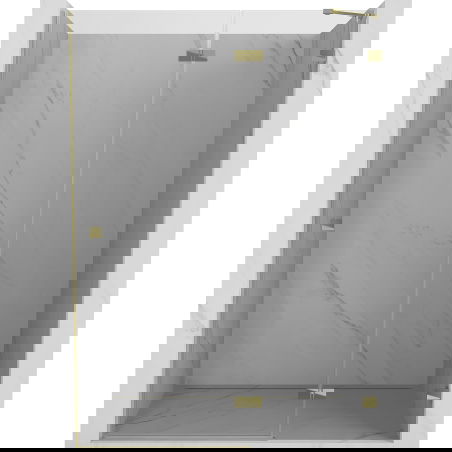 Mexen Lunar sprchové dveře výklopné pravé 130 cm, transparentní, zlaté - 834-130-000-50-00-P