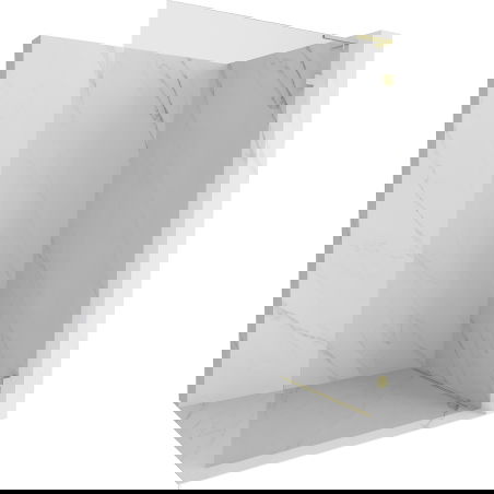 Mexen Lunar L sprchová stěna Walk-in pravá 90 x 200 cm, transparentní 8 mm, zlatá kartáčovaná - 830L-090-000-55-00-P