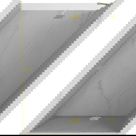 Mexen Lunar sprchové dveře otočné pravé 140 cm, transparentní, zlaté kartáčované - 834-140-000-55-00-P