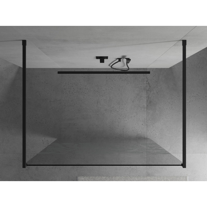 Mexen Kioto samostatná sprchová stěna 120 x 200 cm, bílý vzor 8 mm, černá - 800-120-002-70-85