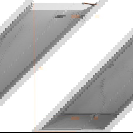 Mexen Lunar sprchové dveře křídlové pravé 125 cm, transparentní, kartáčovaná měď - 834-125-000-65-00-P