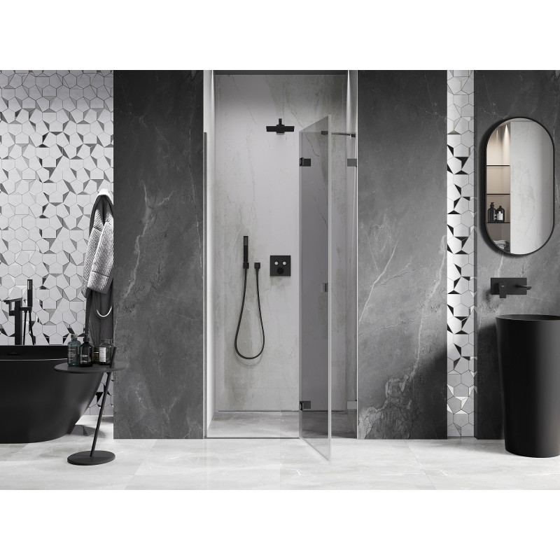 Mexen Lunar sprchové dveře otočné pravé 95 cm, transparentní, kartáčovaná gun gray - 834-095-000-66-00-P