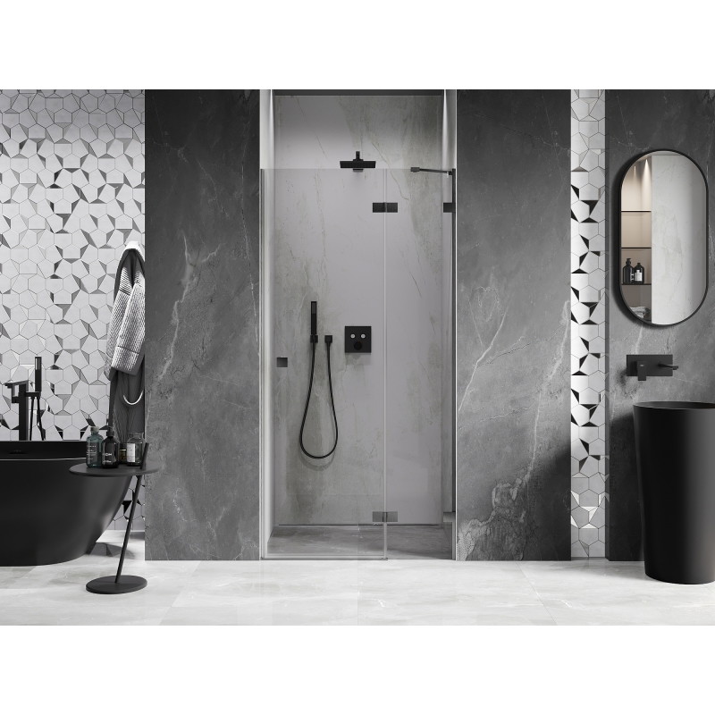 Mexen Lunar sprchové dveře otočné pravé 95 cm, transparentní, kartáčovaná gun gray - 834-095-000-66-00-P