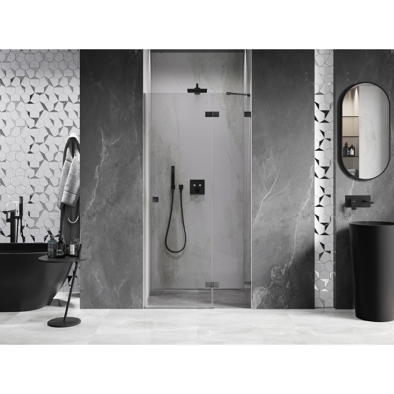 Mexen Lunar sprchové dveře otočné pravé 95 cm, transparentní, kartáčovaná gun gray - 834-095-000-66-00-P