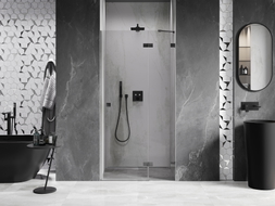 Mexen Lunar sprchové dveře otočné pravé 95 cm, transparentní, kartáčovaná gun gray - 834-095-000-66-00-P