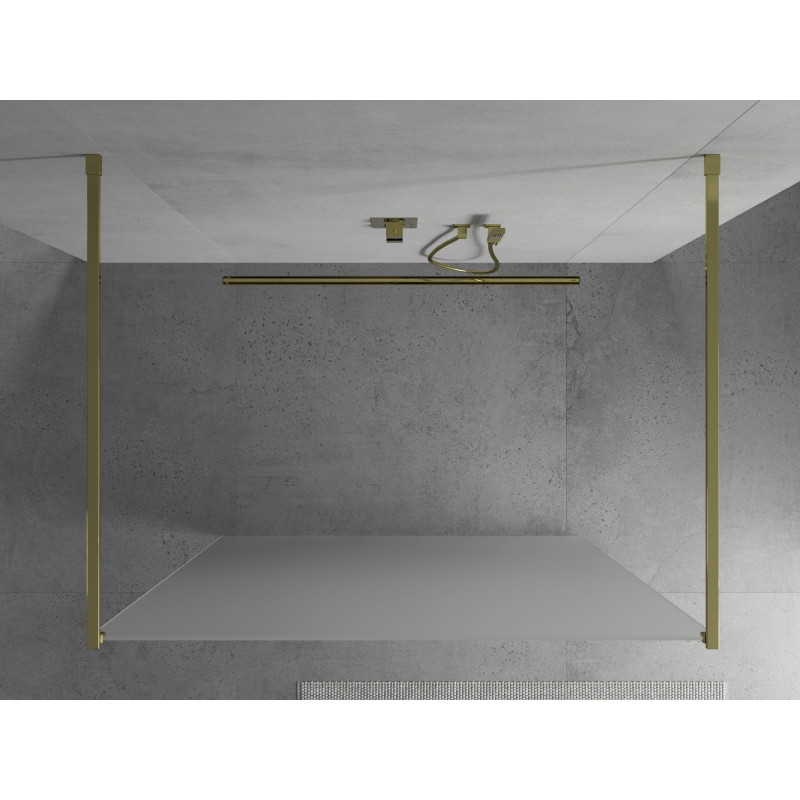 Mexen Kioto volně stojící sprchová stěna 120 x 200 cm, matný 8 mm, zlatá - 800-120-002-50-30
