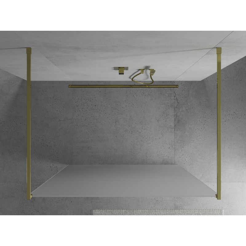 Mexen Kioto volně stojící sprchová stěna 110 x 200 cm, matná 8 mm, zlatá - 800-110-002-50-30