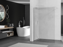 Mexen Kioto sprchová stěna Walk-in 120 x 200 cm, průhledná 8 mm, bílá - 800-120-101-20-00