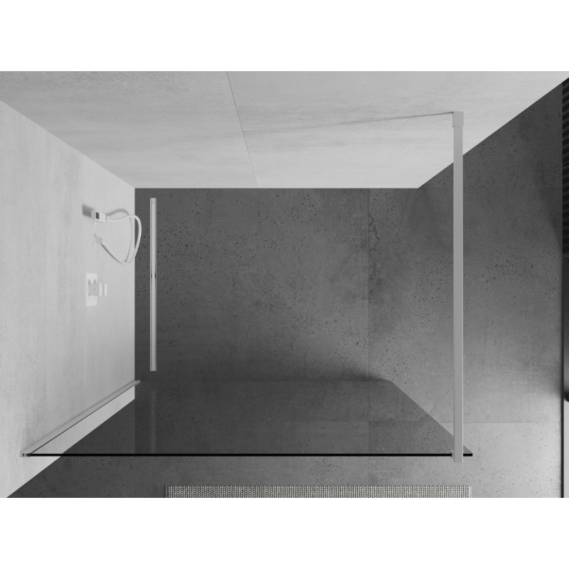 Mexen Kioto sprchová stěna Walk-in 120 x 200 cm, průhledná 8 mm, bílá - 800-120-101-20-00
