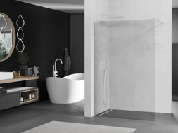 Mexen Kioto sprchová stěna Walk-in 160 x 200 cm, průhledná 8 mm, bílá - 800-160-101-20-00