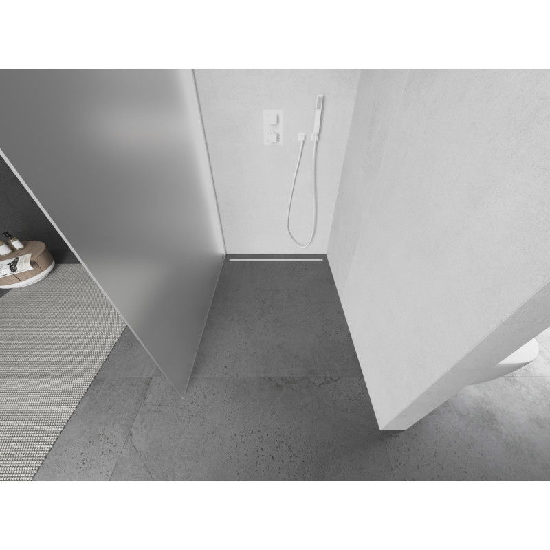 Mexen Kioto sprchová stěna Walk-in 110 x 200 cm, matná 8 mm, bílá - 800-110-101-20-30