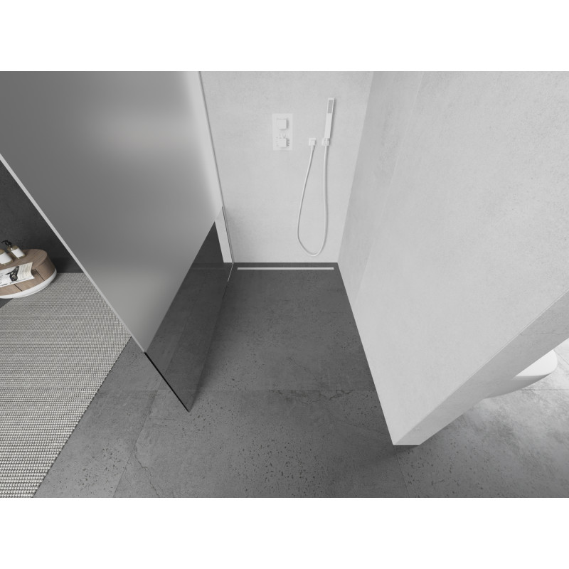 Mexen Kioto Sprchová stěna Walk-in 70 x 200 cm, čirá/matná 8 mm, bílá - 800-070-101-20-35