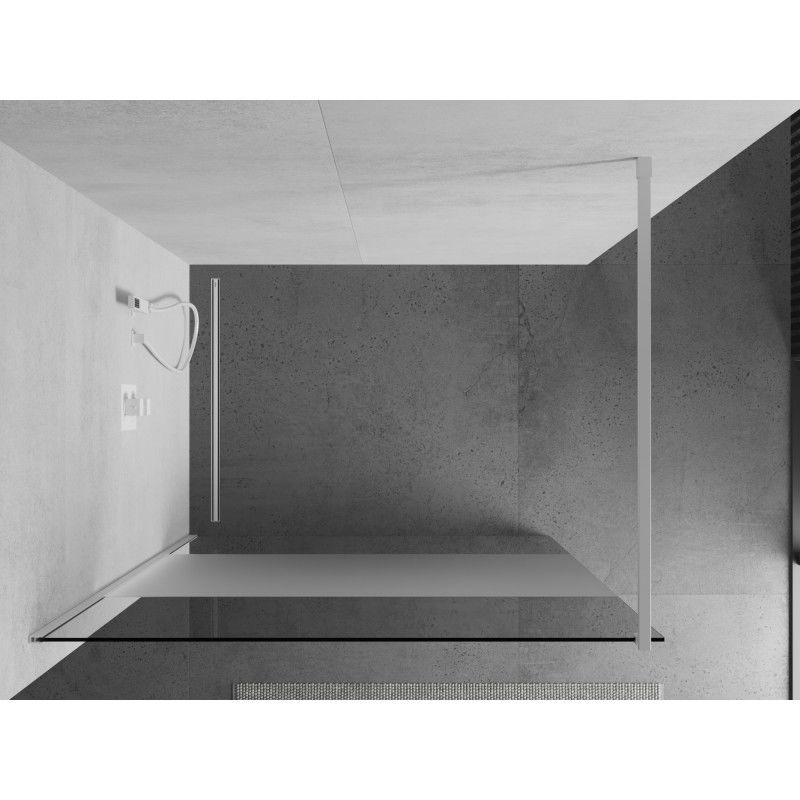 Mexen Kioto sprchová stěna Walk-in 70 x 200 cm, transparentní/matné 8 mm, bílá - 800-070-101-20-35