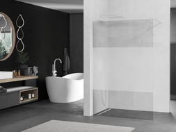 Mexen Kioto sprchová stěna Walk-in 80 x 200 cm, transparentní/matné 8 mm, bílá - 800-080-101-20-35