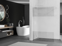 Mexen Kioto sprchová stěna Walk-in 90 x 200 cm, transparentní/mléčné 8 mm, bílá - 800-090-101-20-35