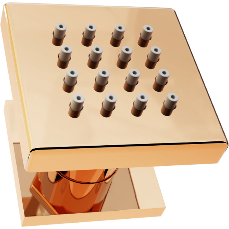Mexen Cube nástěnná boční tryska, růžové zlato - 79360-60