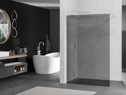 Mexen Kioto sprchová stěna Walk-in 110 x 200 cm, grafitová 8 mm, bílá - 800-110-101-20-40