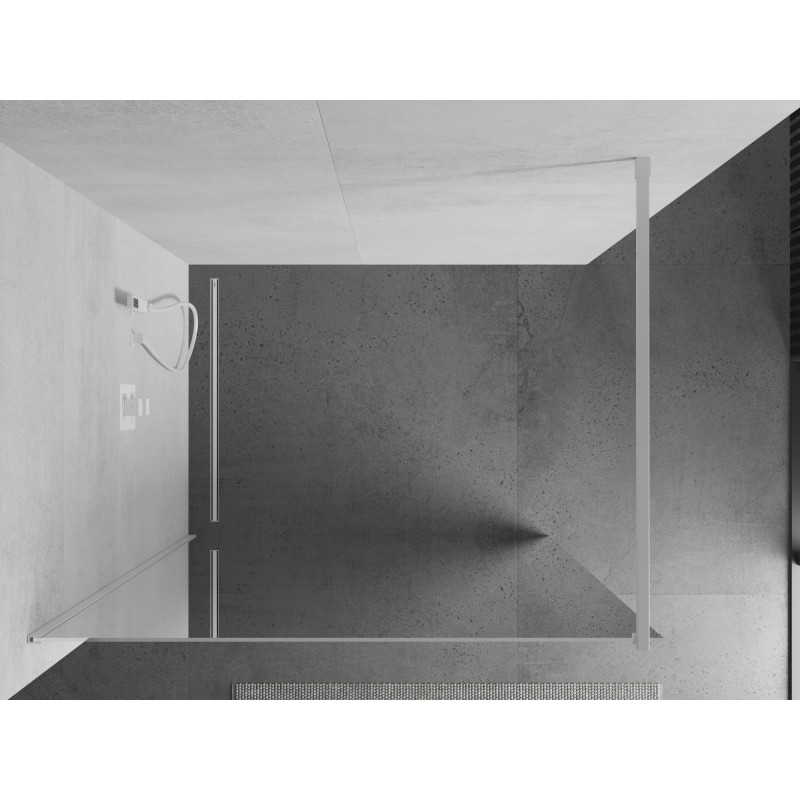 Mexen Kioto sprchová příčka Walk-in 80 x 200 cm, zrcadlo 8 mm, bílá - 800-080-101-20-50