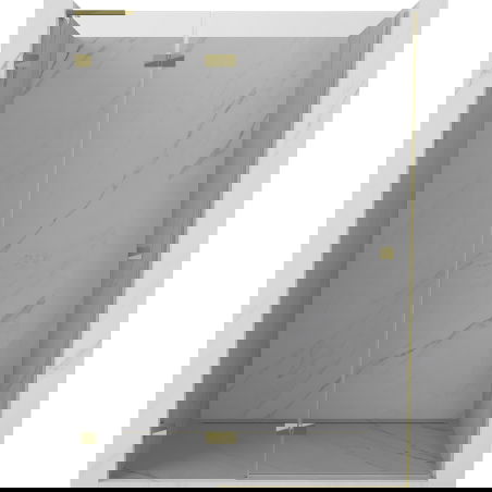 Mexen Lunar L sprchové dveře otočné levé 140 cm, transparentní, zlaté - 834L-140-000-50-00-L