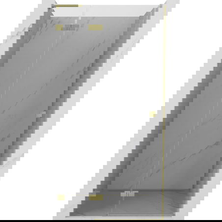 Mexen Lunar L levé sprchové dveře otevírací 85 cm, transparentní, zlaté kartáčované - 834L-085-000-55-00-L